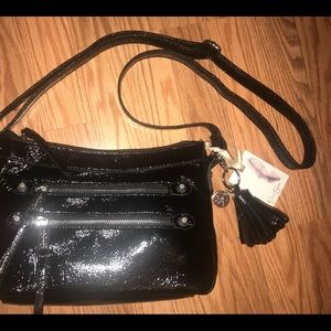 Jessica Simpson crinkle patent crossbody purse bag
